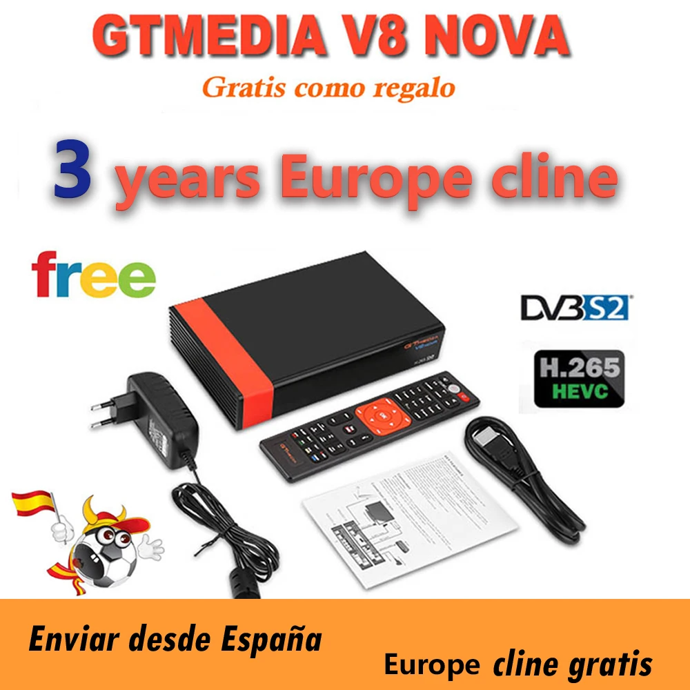 Receptor Gtmedia V8 Nova built-in WIFI power by freesat v8 super DVB-S2 Europe Cline for 3 years Services Same as V9 Super
Receptor Gtmedia V8 Nova built-in WIFI power by freesat v8 super DVB-S2 Europe Cline for 3 years Services Same as V9 Super