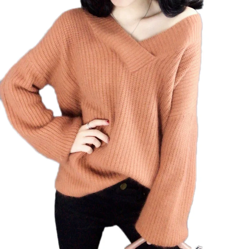 Winter Sweater Women Oversize Warm Pullovers Oversized Solid Color Tops 2020 Fall White V Neck Female Jumper
Winter Sweater Women Oversize Warm Pullovers Oversized Solid Color Tops 2020 Fall White V Neck Female Jumper