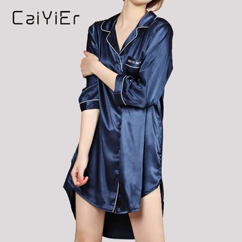 CAIYIER Autumn Winter Nightgown For Women Sexy Solid Silk Night Dress Loose Sleepshirt Home Clothes Large Size S-5XL Pijamas
CAIYIER Autumn Winter Nightgown For Women Sexy Solid Silk Night Dress Loose Sleepshirt Home Clothes Large Size S-5XL Pijamas