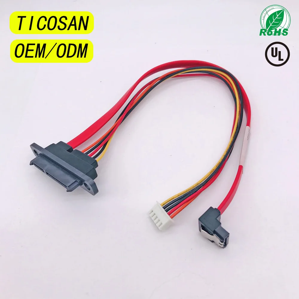 SATA7+15P FEMALE 180° Lockable to PH2.5 5P SATA 7P 90° LOCK supply SATA HDD hard drive high speed computer data power CABLE
SATA7+15P FEMALE 180° Lockable to PH2.5 5P SATA 7P 90° LOCK supply SATA HDD hard drive high speed computer data power CABLE