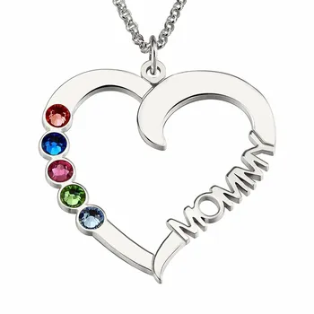 2020 New Birthstone Heart Necklace Silver Personalized Family Birthstone Necklaces Love Heart Chain Gift For Mother 
2020 New Birthstone Heart Necklace Silver Personalized Family Birthstone Necklaces Love Heart Chain Gift For Mother