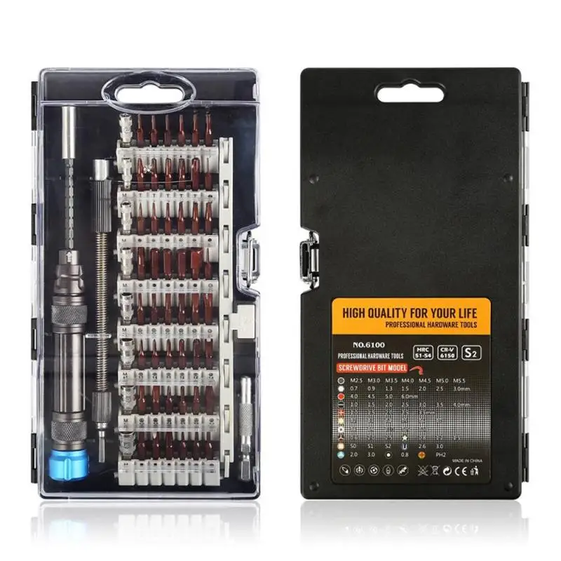 61 in 1 Precision Torx Screwdriver Bit Set Destornillador Screw Driver Dets Multi-function Magnetic bit Phone Electronics Repair
61 in 1 Precision Torx Screwdriver Bit Set Destornillador Screw Driver Dets Multi-function Magnetic bit Phone Electronics Repair