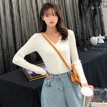 5Colors Women Fashion Button Decoration Sweater O-neck Spring Autumn Knitted Femme Slim Soft Jumper Sweaters
5Colors Women Fashion Button Decoration Sweater O-neck Spring Autumn Knitted Femme Slim Soft Jumper Sweaters