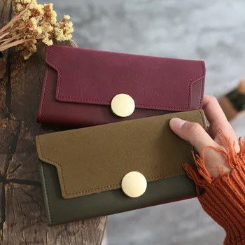 Women's Long Metal Buckle Dull Polish Joint Fashion Wallet New Students Simple Multi Card Bit Clasp Wallet 
Women's Long Metal Buckle Dull Polish Joint Fashion Wallet New Students Simple Multi Card Bit Clasp Wallet
