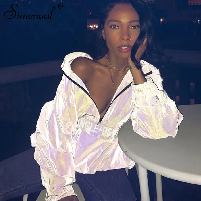 Simenual Reflective Letter Print Casual Sweatshirts Women Fashion 2019 Long Sleeve Turtleneck Hoodies Zipper Autumn Windbreaker
Simenual Reflective Letter Print Casual Sweatshirts Women Fashion 2019 Long Sleeve Turtleneck Hoodies Zipper Autumn Windbreaker
