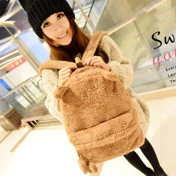 Cute Faux Fur Mini Backpack Rabbit Ear Women Travel Shoulder Bags Fashion Cartoon Plush Bagpack Rucksack School Bag for Girls 
Cute Faux Fur Mini Backpack Rabbit Ear Women Travel Shoulder Bags Fashion Cartoon Plush Bagpack Rucksack School Bag for Girls