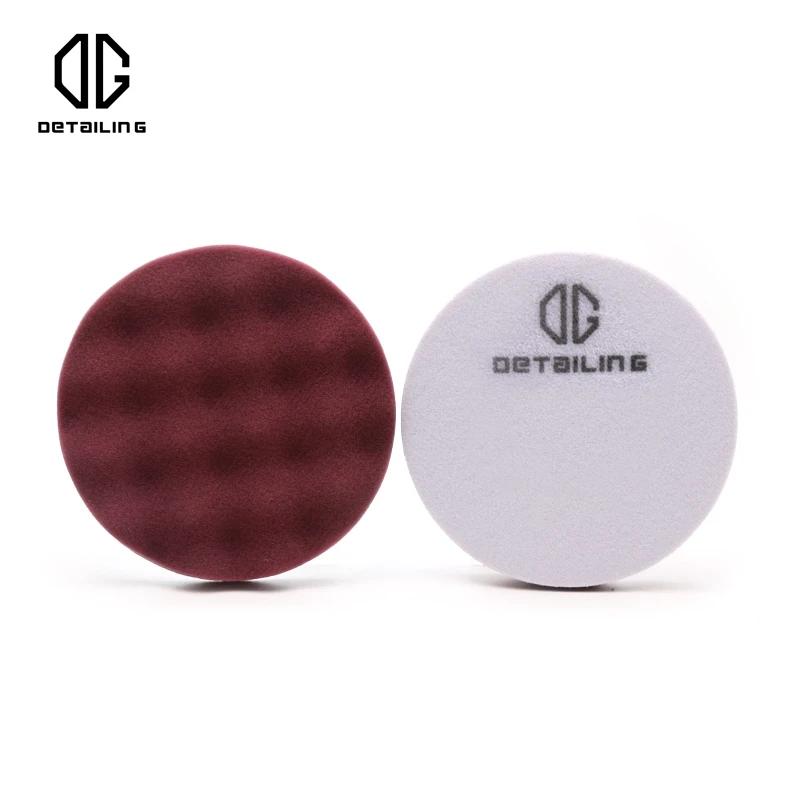 

5 inch Maroon Color Germany Sponge Wave Pattern Buffing Pad Car Polishing Foam Pad for Detailing