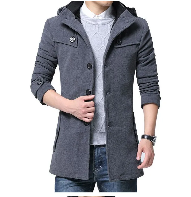 Woolen Coatl Mens Winter Thick Jacket Thick Casual Outwear Jackets Plus Size 6XL New Velvet Warm Coat High Quality Hooded