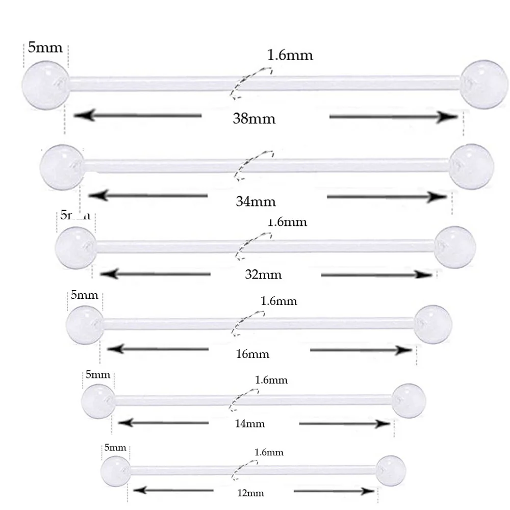 6Pcs New Style Bioflex Invisible Piercing Tongue Barbell Ladies Simple Nose Ring Retainer Stud Bone Pin Clear Transparent For Wo
6Pcs New Style Bioflex Invisible Piercing Tongue Barbell Ladies Simple Nose Ring Retainer Stud Bone Pin Clear Transparent For Wo