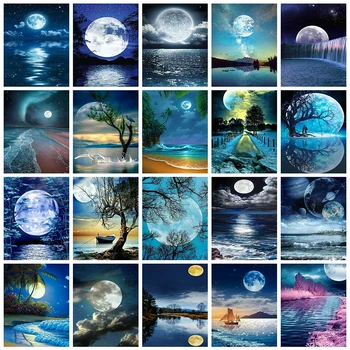 DIY Painting By Numbers Moon Scenery HandPainted Oil Painting Drawing On Canvas Unique Gift Home Decoration
DIY Painting By Numbers Moon Scenery HandPainted Oil Painting Drawing On Canvas Unique Gift Home Decoration