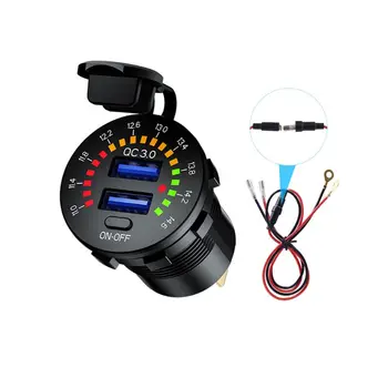 2020 New 12V 24V QC 3.0 Dual USB Car Charger Waterproof 18W USB Outlet Fast Charge with LED Voltmeter ON OFF Switch Power Cable
2020 New 12V 24V QC 3.0 Dual USB Car Charger Waterproof 18W USB Outlet Fast Charge with LED Voltmeter ON OFF Switch Power Cable