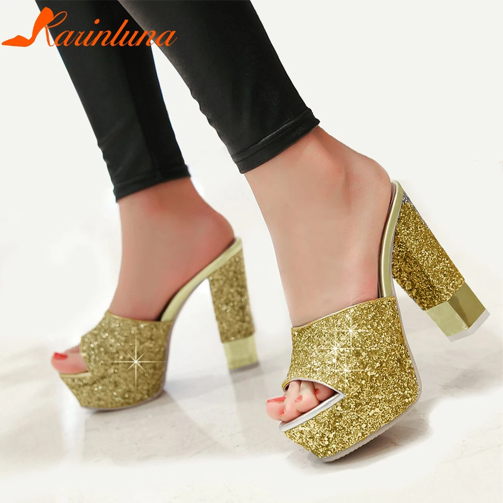 KARINLUNA Big Size 32-43 Brand New Bling Mules Shoes Women Summer Platform Mules High Heels Sexy Slip-On Shoes Woman
KARINLUNA Big Size 32-43 Brand New Bling Mules Shoes Women Summer Platform Mules High Heels Sexy Slip-On Shoes Woman