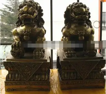 Large Pair Bronze Chinese Lion Foo Dog Statue Figure Sculpture H 24Cm
Large Pair Bronze Chinese Lion Foo Dog Statue Figure Sculpture H 24Cm