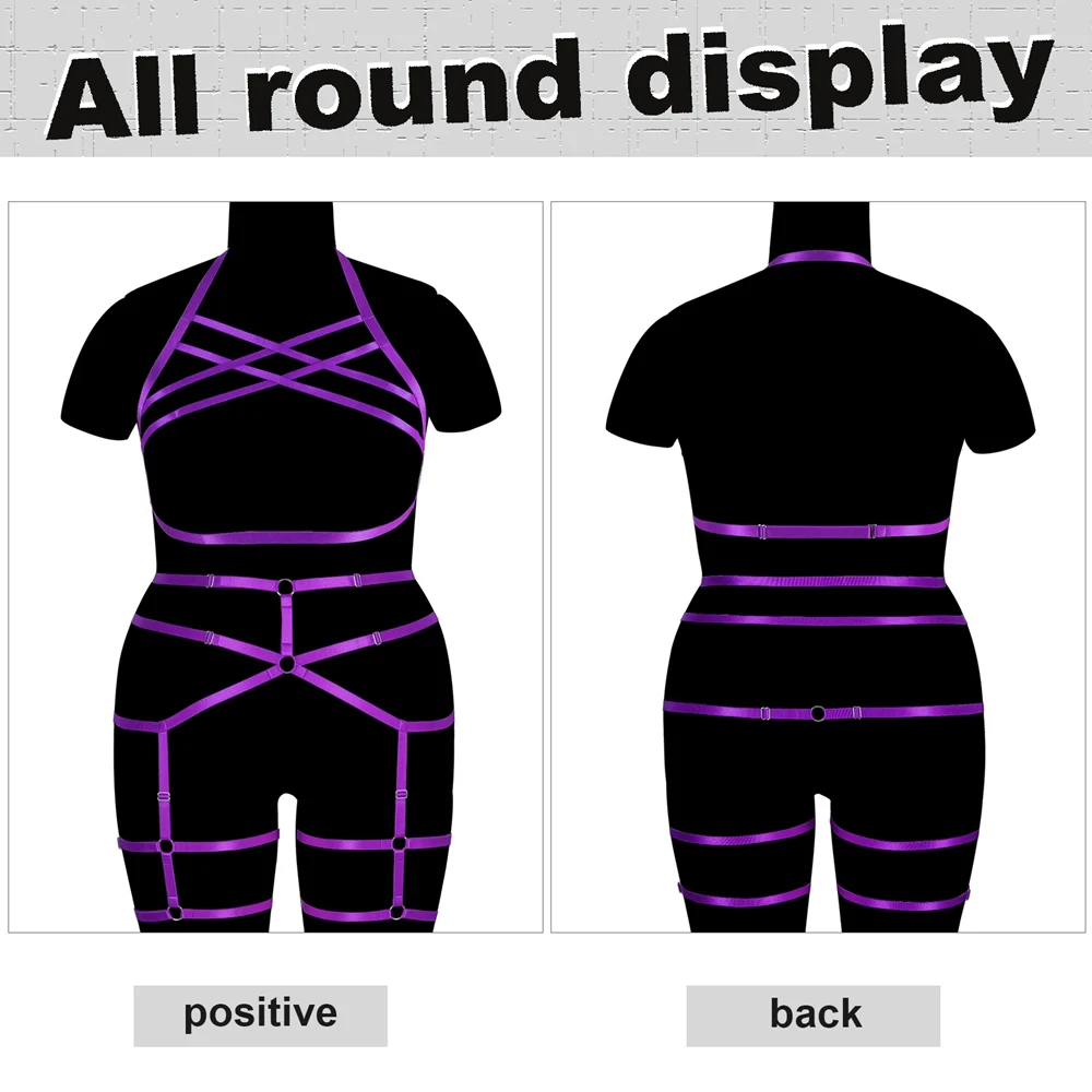 

Bondage Harness For Plump Women's Plus Size Stocking Punk Gothic Fetish Lingerie Waistband Garters Suspender Sword Belt Rave Set