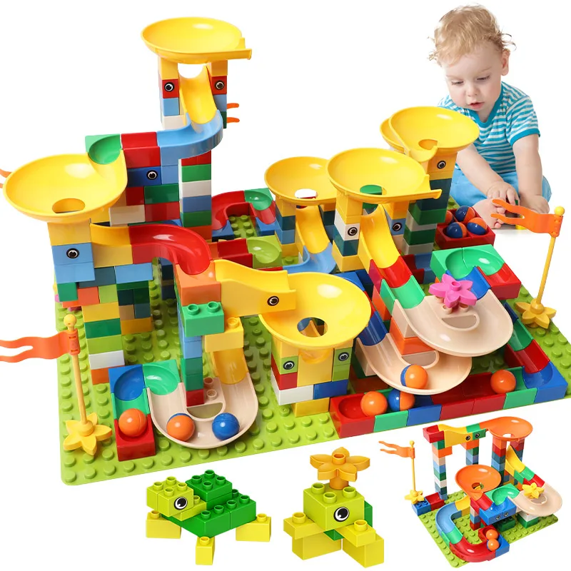 83-332PCS Marble Race Run Bricks Duploed Big Size Building Blocks Funnel Slide Blocks DIY Bricks Toys For Children Girls
83-332PCS Marble Race Run Bricks Duploed Big Size Building Blocks Funnel Slide Blocks DIY Bricks Toys For Children Girls