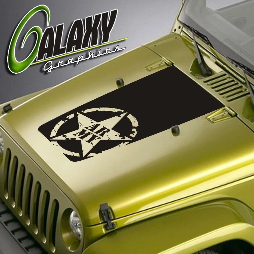 For Jeep Wranglerout Hood Decal - Distressed Army Star Sticker TJ LJ JK | Автомобили и мотоциклы