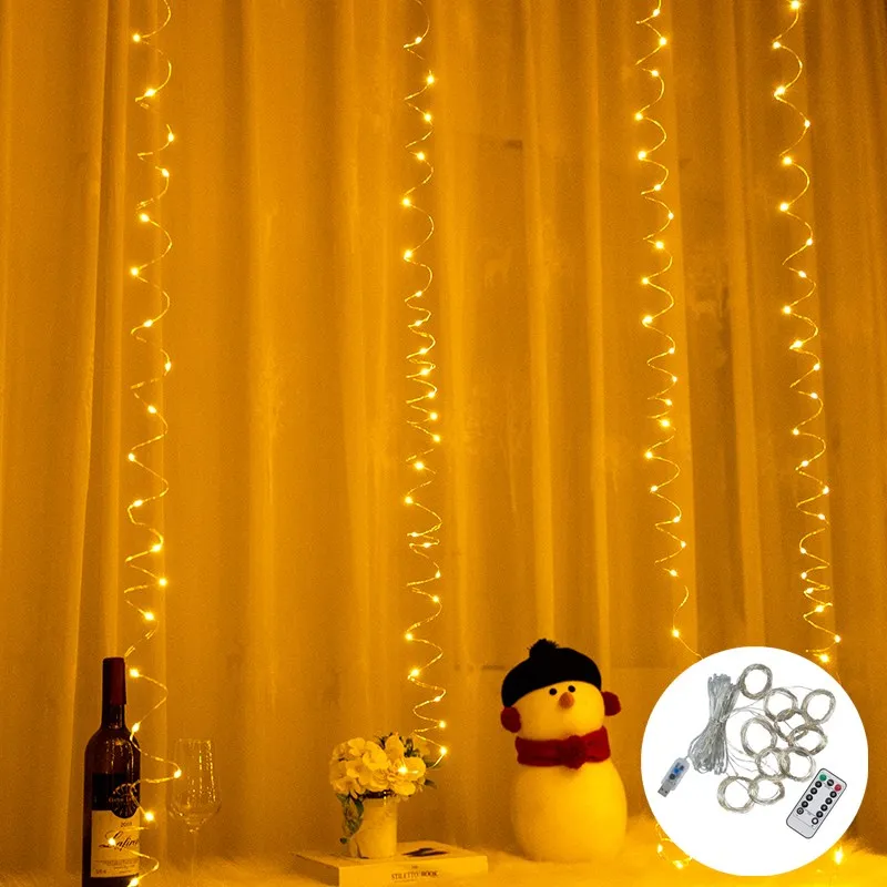 Christmas Lights 3M LED Curtain Garland Led USB String Lights Fairy Remote Control Christmas Decorations Garland on The Window
Christmas Lights 3M LED Curtain Garland Led USB String Lights Fairy Remote Control Christmas Decorations Garland on The Window