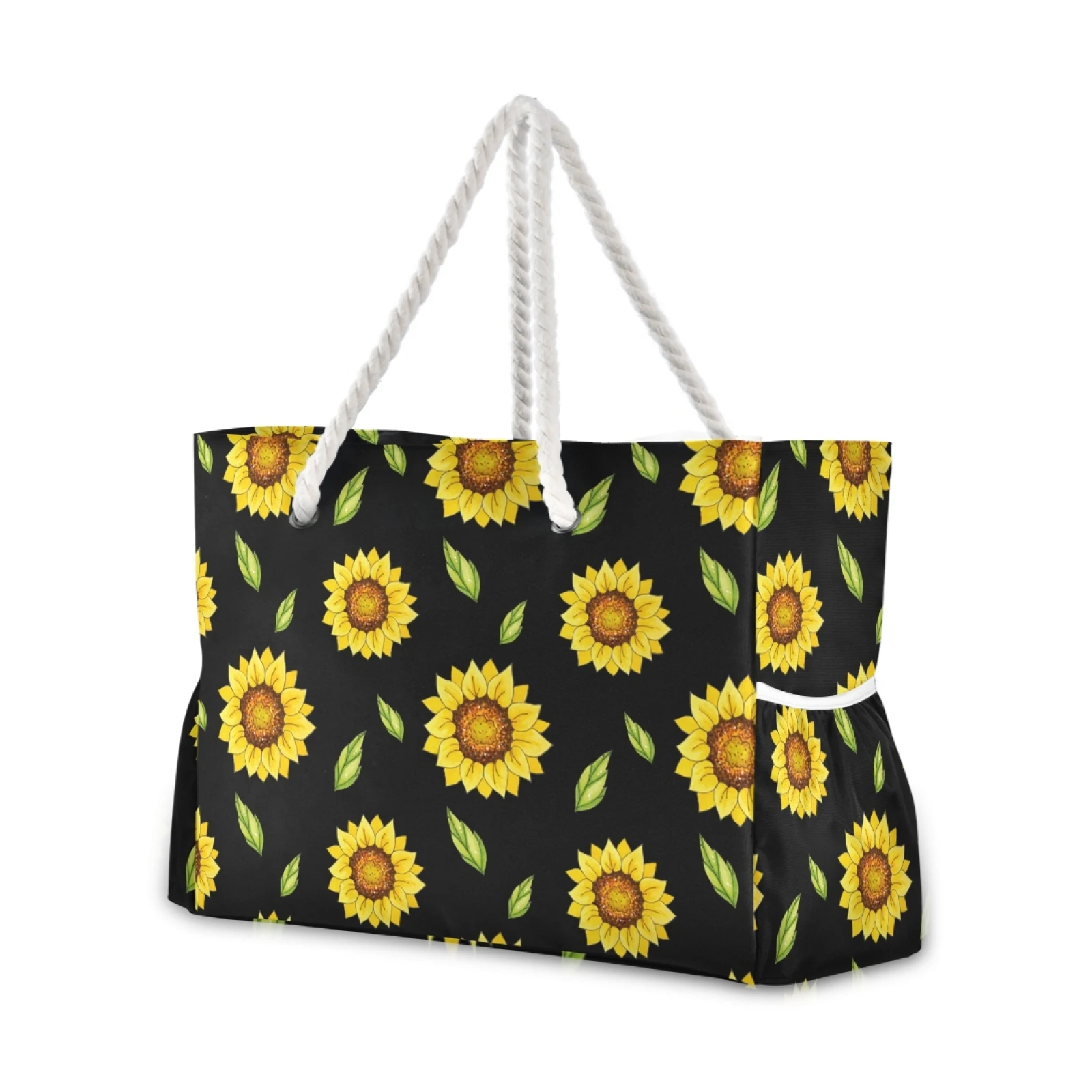 

2021 Big Women Handbag Nylon Women Shoulder Bags Sunflower Printing Designer Women Messenger Bags Ladies Casual Tote Bags Beach