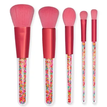 New 5 Candy Makeup Brushes Transparent Handle 5 Makeup Brush Set Beauty Tools Particle Makeup Brushes 
New 5 Candy Makeup Brushes Transparent Handle 5 Makeup Brush Set Beauty Tools Particle Makeup Brushes