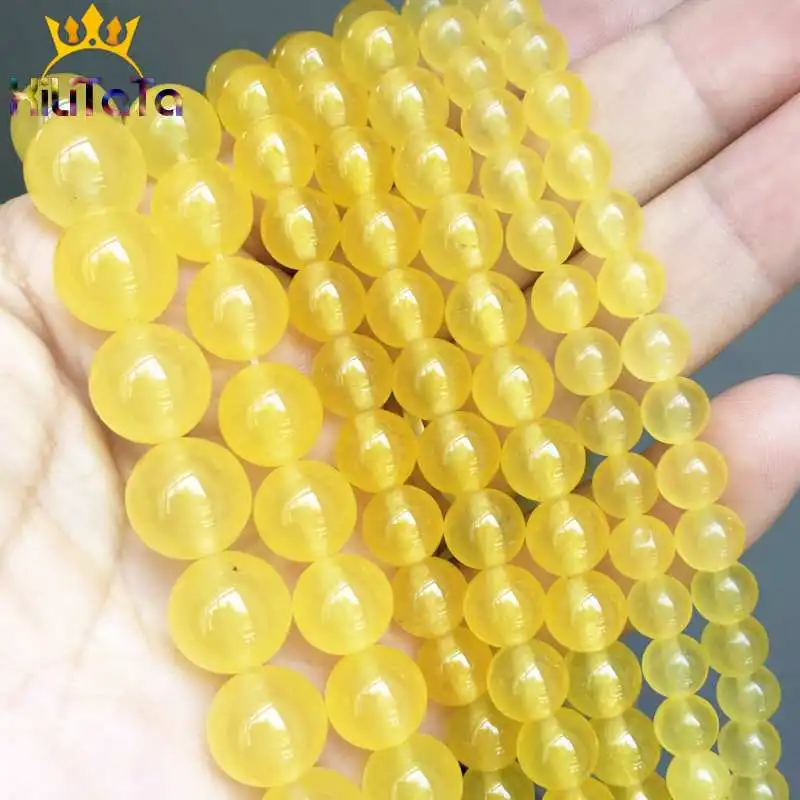 A+ Natural Yellow Chalcedony Jades Stone Beads Round Loose Beads For Jewelry Making DIY Earrings Bracelet Charm 15'' 6/8/10/12mm
A+ Natural Yellow Chalcedony Jades Stone Beads Round Loose Beads For Jewelry Making DIY Earrings Bracelet Charm 15'' 6/8/10/12mm