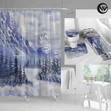 4Pcs Bathroom Curtain Liner Bath Mat Set Purple Winter Snow Mountain Landscape Shower Curtain Toilet Cover Bath Rug Doormat
4Pcs Bathroom Curtain Liner Bath Mat Set Purple Winter Snow Mountain Landscape Shower Curtain Toilet Cover Bath Rug Doormat