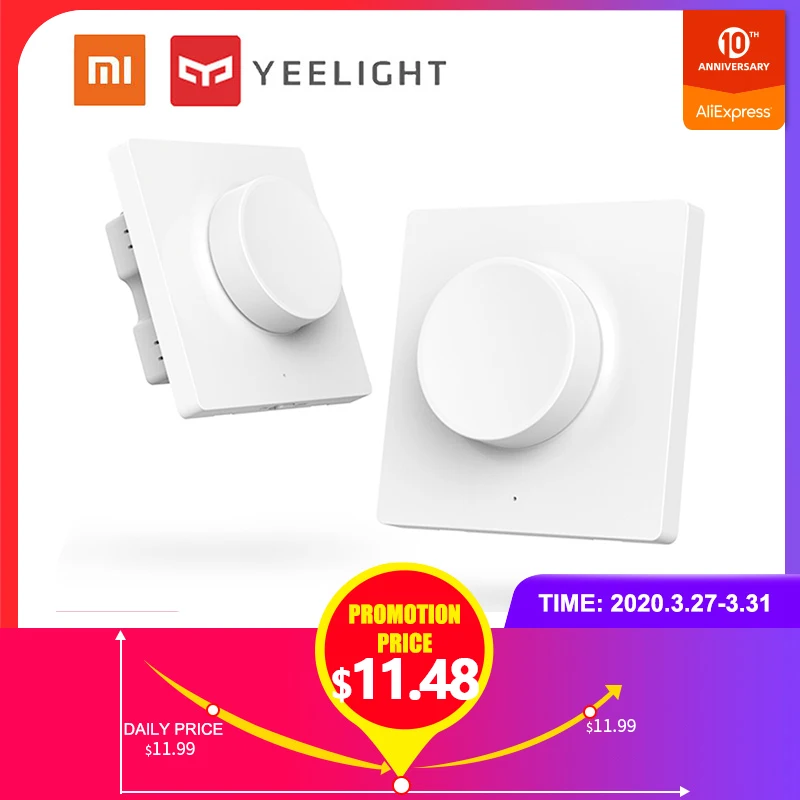 Xiaomi Yeelight Smart Dimmer(Wireless Version)/ Smart Dimmer(Wired Version) for Yeelight Ceiling Light Pendant Lamp Bluetooth
Xiaomi Yeelight Smart Dimmer(Wireless Version)/ Smart Dimmer(Wired Version) for Yeelight Ceiling Light Pendant Lamp Bluetooth