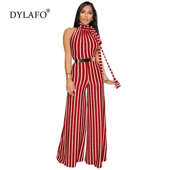 2019 Summer Autumn Halter Sashes Jumpsuit Women Sleeveless Casual Rompers Overalls Sexy Office Lady Striped Long Pants Jumpsuits
2019 Summer Autumn Halter Sashes Jumpsuit Women Sleeveless Casual Rompers Overalls Sexy Office Lady Striped Long Pants Jumpsuits