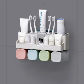 Bathroom Toothbrush Storage Rack Punch Free Wall Mounted Toothpaste Shelf Multifunction Bathroom Organizer
Bathroom Toothbrush Storage Rack Punch Free Wall Mounted Toothpaste Shelf Multifunction Bathroom Organizer
