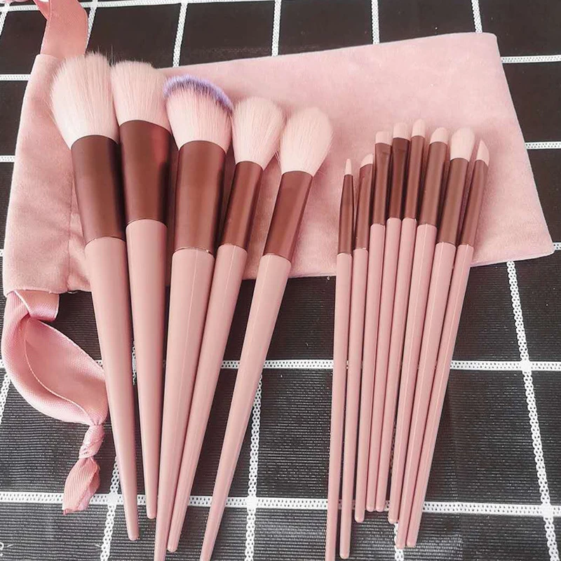 Makeup Brush Set Super Soft Face Eyeshadow Foundation Eyeliner Eyelash Lip Pouched Beauty Tool Net Red Concealer | Красота и здоровье