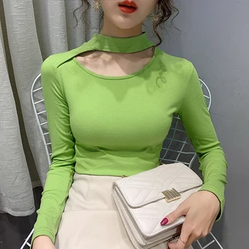 COIGARSAM Full Sleeve Women T Shirt Tee Tops White Green Blue Black 099
COIGARSAM Full Sleeve Women T Shirt Tee Tops White Green Blue Black 099