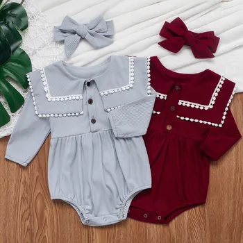 Baby Child Long Sleeve Tassel Lace Doll Collar Frill One Piece Harness Hair Headband Two Piece Set комбинезон детский 
Baby Child Long Sleeve Tassel Lace Doll Collar Frill One Piece Harness Hair Headband Two Piece Set комбинезон детский