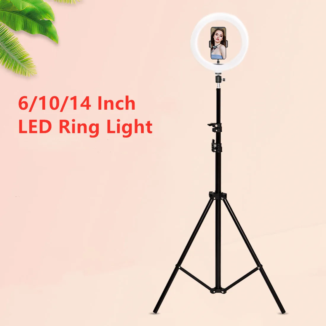 6/ 10/ 14 Inch LED Ring Light Photography Light LED Selfie Ring Lamp Video Light with 2M Tripod Phone Holder for Makeup Youtube
6/ 10/ 14 Inch LED Ring Light Photography Light LED Selfie Ring Lamp Video Light with 2M Tripod Phone Holder for Makeup Youtube