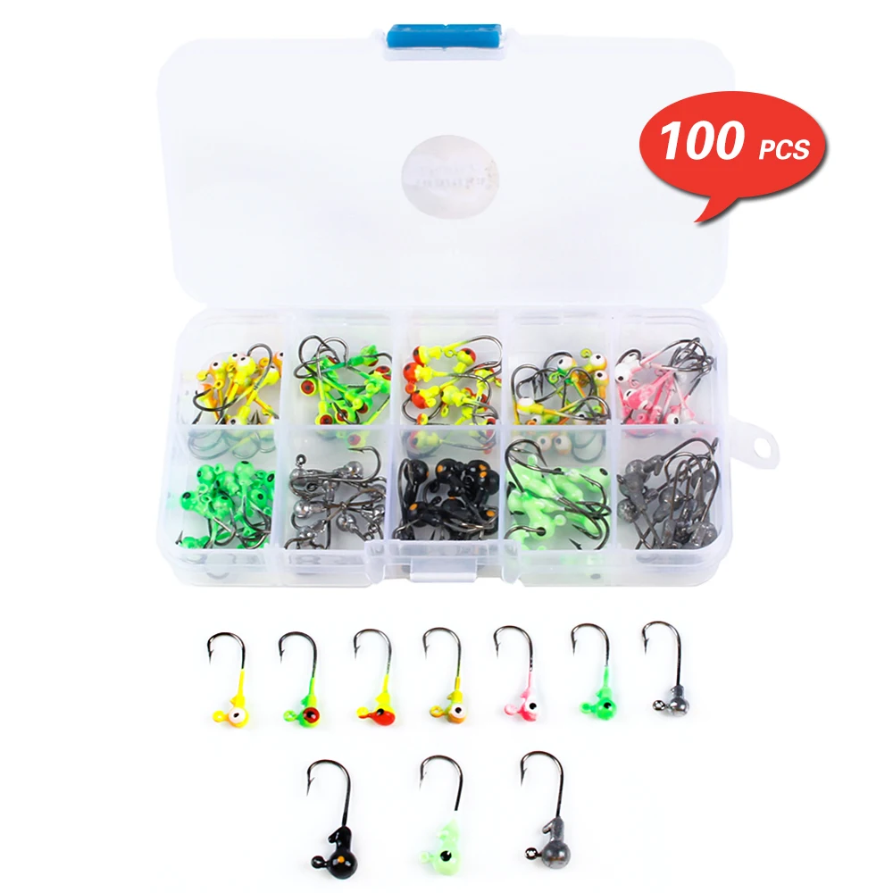 Multicolor Fishing Tackle Hooks 100pcs/box Multicolor Fishing Hooks 1/ 2/3/ 4/5/6/ 7# Lead Head Fishook Lure Hook Jig Head
Multicolor Fishing Tackle Hooks 100pcs/box Multicolor Fishing Hooks 1/ 2/3/ 4/5/6/ 7# Lead Head Fishook Lure Hook Jig Head