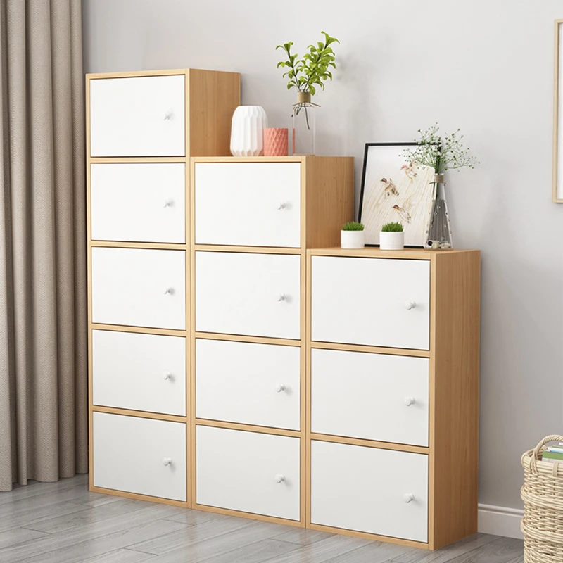 Floor 3-Shelf Bookcases with Doors Wooden Shelves Free Combination Lockers Storage Racks Miscellaneous Storage Cabinet for Home
Floor 3-Shelf Bookcases with Doors Wooden Shelves Free Combination Lockers Storage Racks Miscellaneous Storage Cabinet for Home