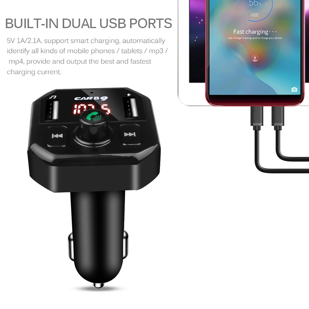 Fast Charging Car Phone Charger Handsfree 2 USB Charger 3.1A Bluetooth Car kit Stereo Mp3 Music Audio Player Fm Transmitters
Fast Charging Car Phone Charger Handsfree 2 USB Charger 3.1A Bluetooth Car kit Stereo Mp3 Music Audio Player Fm Transmitters