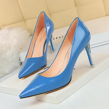 BIGTREE Shoes Women high heels Basic office ladies shoe 8CM comfortable pumps Blue red transparent Female wedding shoe high heel
BIGTREE Shoes Women high heels Basic office ladies shoe 8CM comfortable pumps Blue red transparent Female wedding shoe high heel