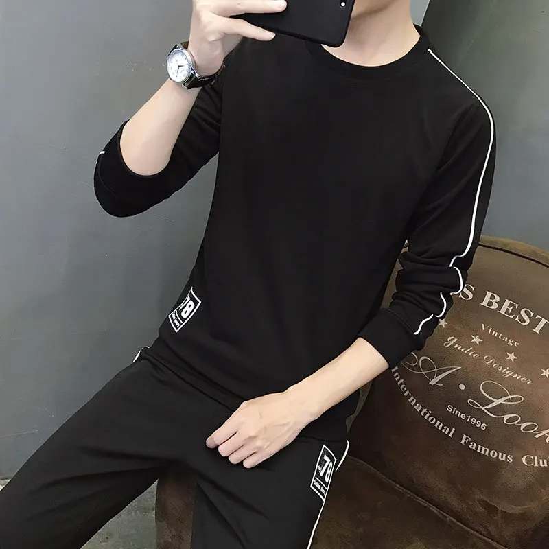 Autumn Trend Men'S Wear Collocation Trousers Clothes a Set of Handsome Long-sleeved T-shirt Trousers Korean-style Hoodie Striped
Autumn Trend Men'S Wear Collocation Trousers Clothes a Set of Handsome Long-sleeved T-shirt Trousers Korean-style Hoodie Striped