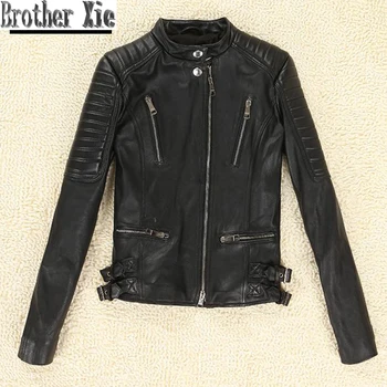 100% Sheepskin Genuine Leather Motorcycle Biker Jackets Women Black Short Slim Natural Real Leather Coats Ladies Fashion Clothes
100% Sheepskin Genuine Leather Motorcycle Biker Jackets Women Black Short Slim Natural Real Leather Coats Ladies Fashion Clothes