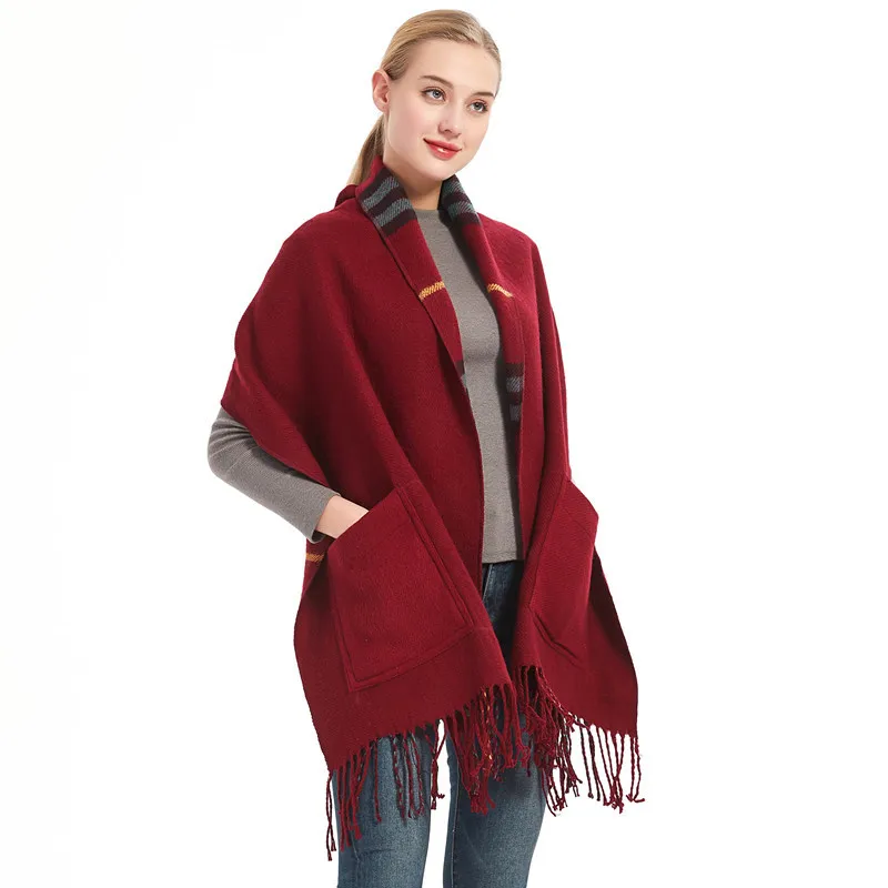 Autumn and Winter Thick Shawl Imitation Cashmere Fringed Pocket Plaid Scarf Lady Shawl
Autumn and Winter Thick Shawl Imitation Cashmere Fringed Pocket Plaid Scarf Lady Shawl