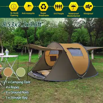 Automatic Camping Tent 5-6 Person Family Tent Double Layer Instant Pop-up Protable Ultralight Backpacking Tent for Hiking Travel
Automatic Camping Tent 5-6 Person Family Tent Double Layer Instant Pop-up Protable Ultralight Backpacking Tent for Hiking Travel