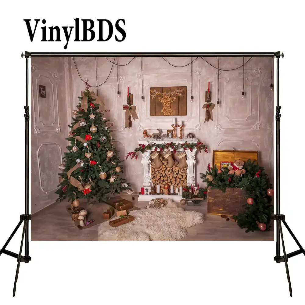 vinylbds photography backdrops christmas fireplace photo back