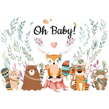 Woodland Theme Baby Shower Backdrops Birthday Party Banner Oh Baby Photo Background Cake Table Scene Setter Wall Decorations 
Woodland Theme Baby Shower Backdrops Birthday Party Banner Oh Baby Photo Background Cake Table Scene Setter Wall Decorations
