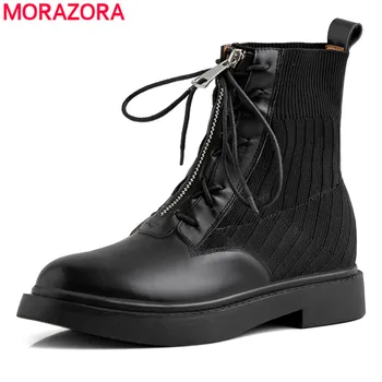MORAZORA 2020 new arrive simple genuine leather black color ankle boots low heel round toe lace up comfortable boots for woman
MORAZORA 2020 new arrive simple genuine leather black color ankle boots low heel round toe lace up comfortable boots for woman