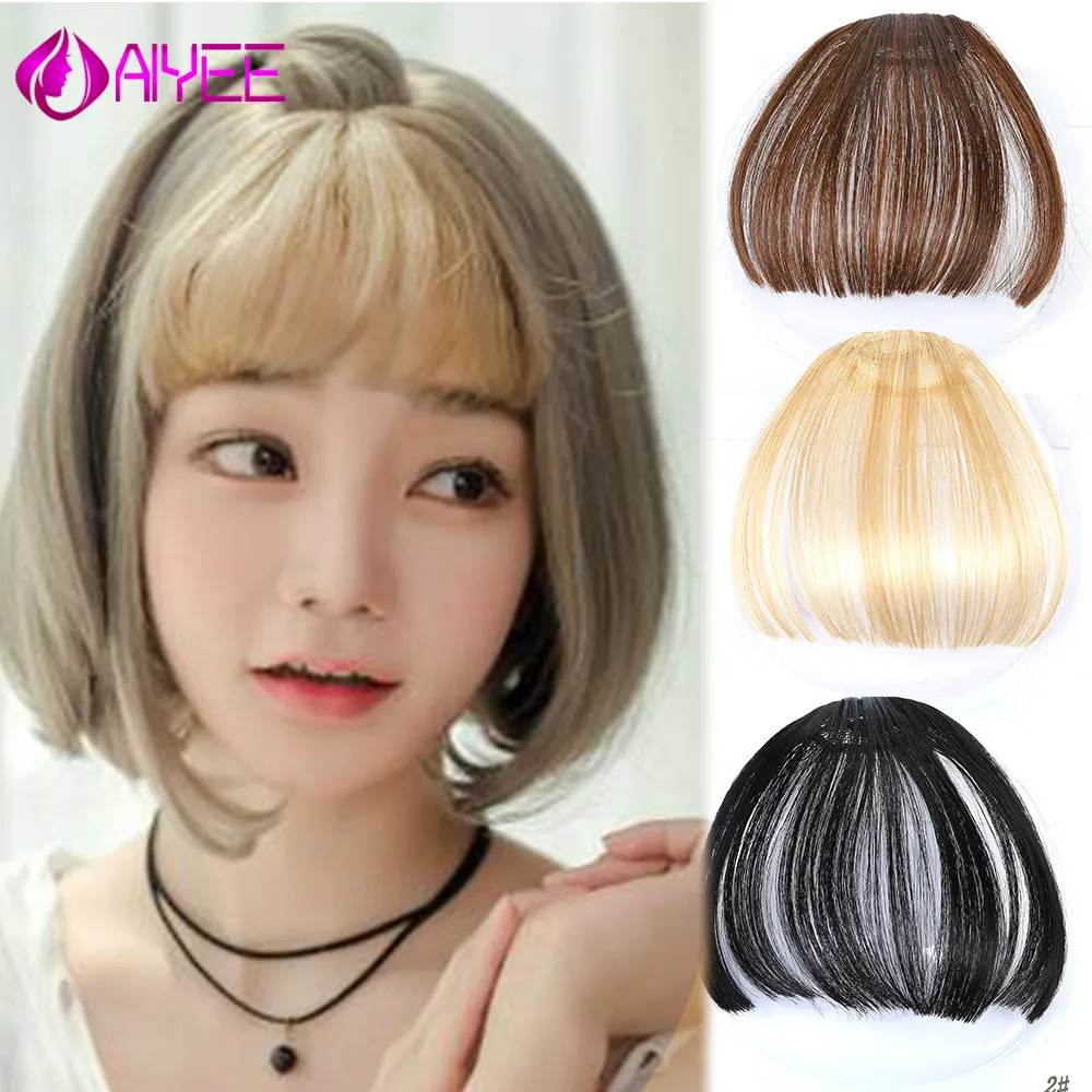 AIYEE 6 Inch Synthetic Clip On Short Thin Blunt Straight Front Hair Extensions Clip In Bangs Black Hair Fake Fringe Air Bangs
AIYEE 6 Inch Synthetic Clip On Short Thin Blunt Straight Front Hair Extensions Clip In Bangs Black Hair Fake Fringe Air Bangs