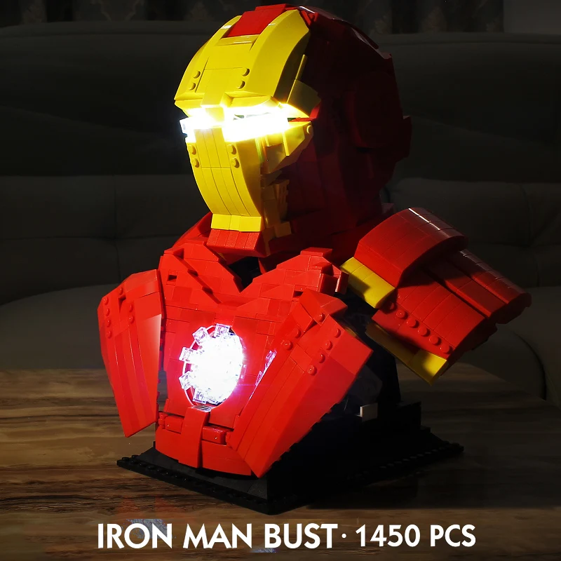 1450pcs Marvel Avengers Iron Man Figure With Light Bust Collection Model legoinglys Toys Ironman Building Blocks Bricks For Kids
1450pcs Marvel Avengers Iron Man Figure With Light Bust Collection Model legoinglys Toys Ironman Building Blocks Bricks For Kids