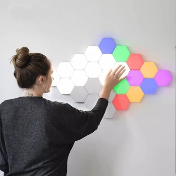 RGB Colorful Remote control touch honeycomb lamp quantum Light hexagonal creative LED color changing lamp creative USB wall lamp
RGB Colorful Remote control touch honeycomb lamp quantum Light hexagonal creative LED color changing lamp creative USB wall lamp