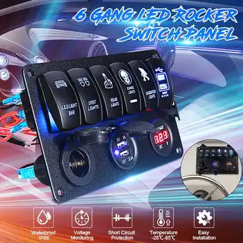 Hot Sale 12-24V 6 Gang LED Rocker Switch Panel USB Charger Voltmeter Circuit Breaker For Motorcycle Car Boat
Hot Sale 12-24V 6 Gang LED Rocker Switch Panel USB Charger Voltmeter Circuit Breaker For Motorcycle Car Boat