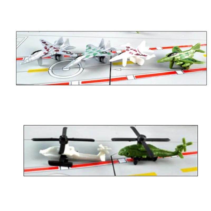 Aircraft Carrier Boat Model With Six Airplane Fight Simulation Static For Kids