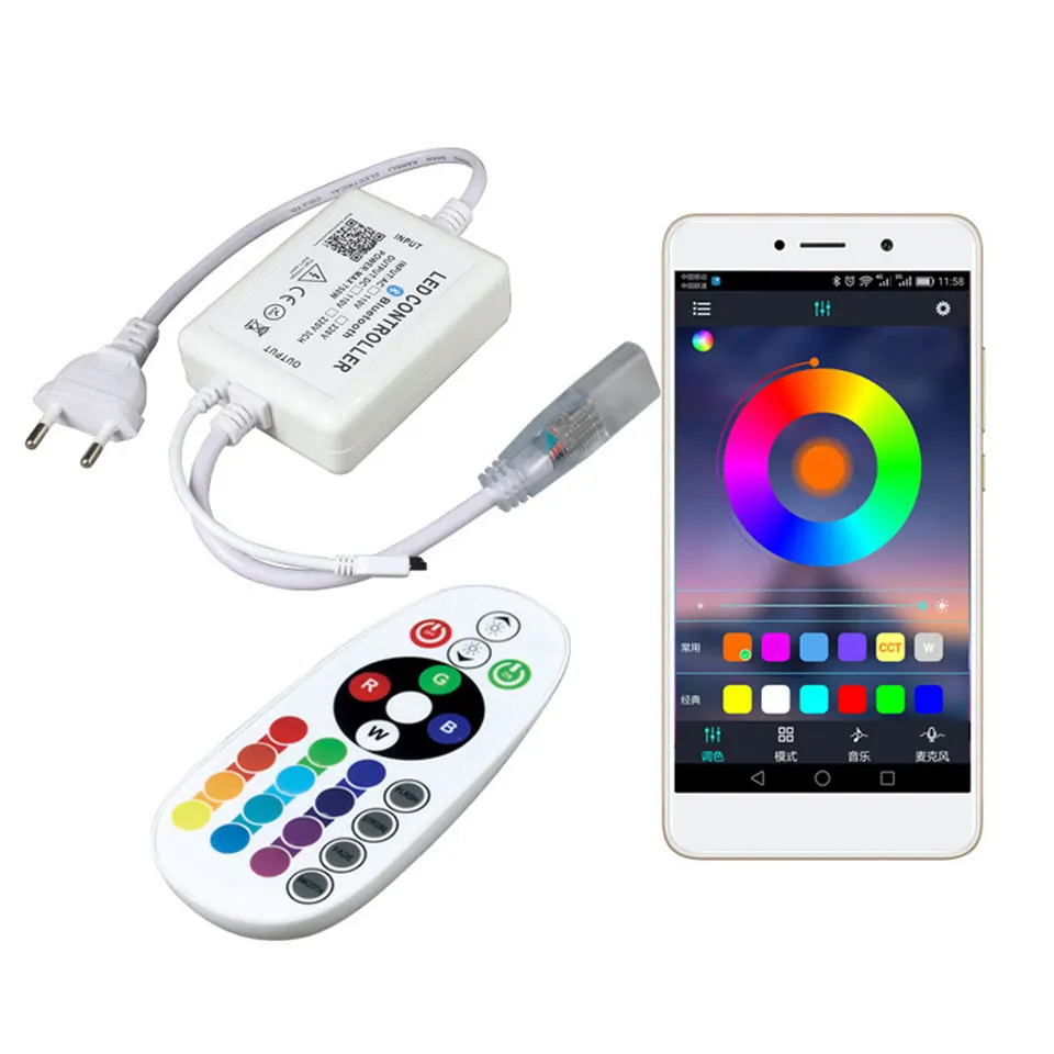 Bluetooth Controller For RGB LED Strip 220V 24 Keys Wireless IR LED Strip Controller For 96LEDs 120LEDs LED strip
Bluetooth Controller For RGB LED Strip 220V 24 Keys Wireless IR LED Strip Controller For 96LEDs 120LEDs LED strip