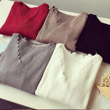 2020 Autumn Winter Women Knitted Wave V neck Sweater Casual Soft Jumper Fashion Slim Femme High Elasticity Pullovers 
2020 Autumn Winter Women Knitted Wave V neck Sweater Casual Soft Jumper Fashion Slim Femme High Elasticity Pullovers